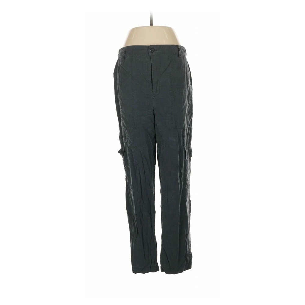 Amadi Womens Ripstop Cargo Pants Dark Grey Green Utility Straight Leg Pockets